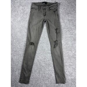 Flying Monkey Platinum‎ Distressed Skinny Jeans Gray Wash Size 28 Made In USA